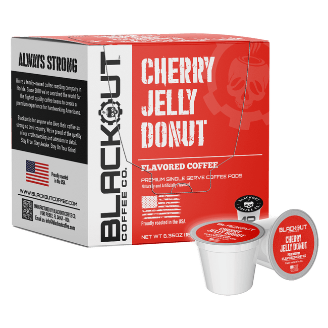 Cherry Jelly Donut flavored coffee pods. Drink your Donut!