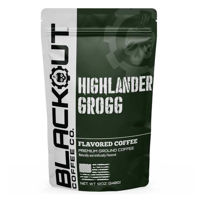 Highlander Grogg Flavored Coffee Bag 12oz Blackout Coffee
