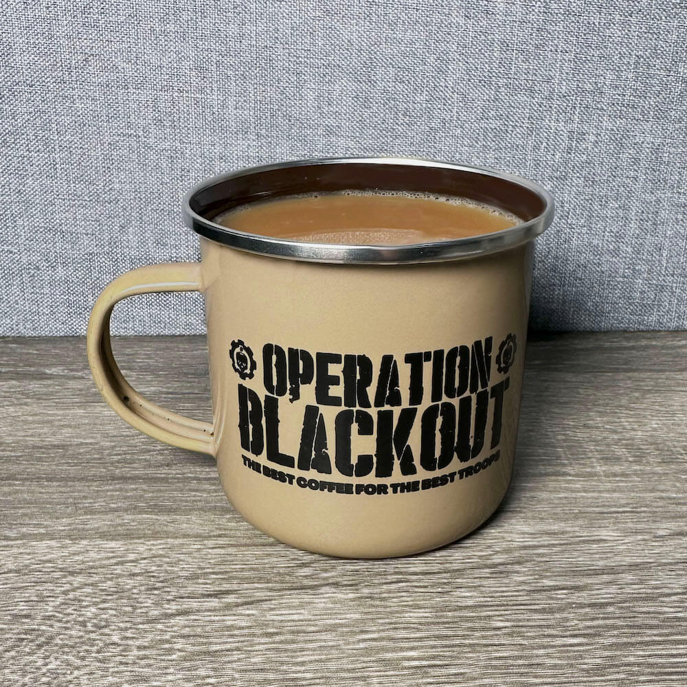 Operation Blackout Enamel Steel Mug 12 oz