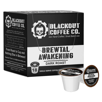 BREWTAL AWAKENING DARK ROAST COFFEE PODS 18CT