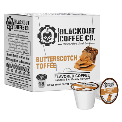 BUTTERSCOTCH TOFFEE FLAVORED COFFEE PODS 18CT