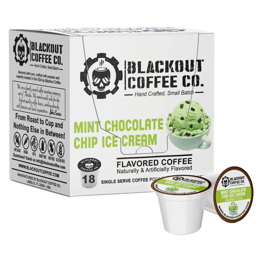 MINT CHOCOLATE CHIP ICE CREAM FLAVORED COFFEE PODS 18CT