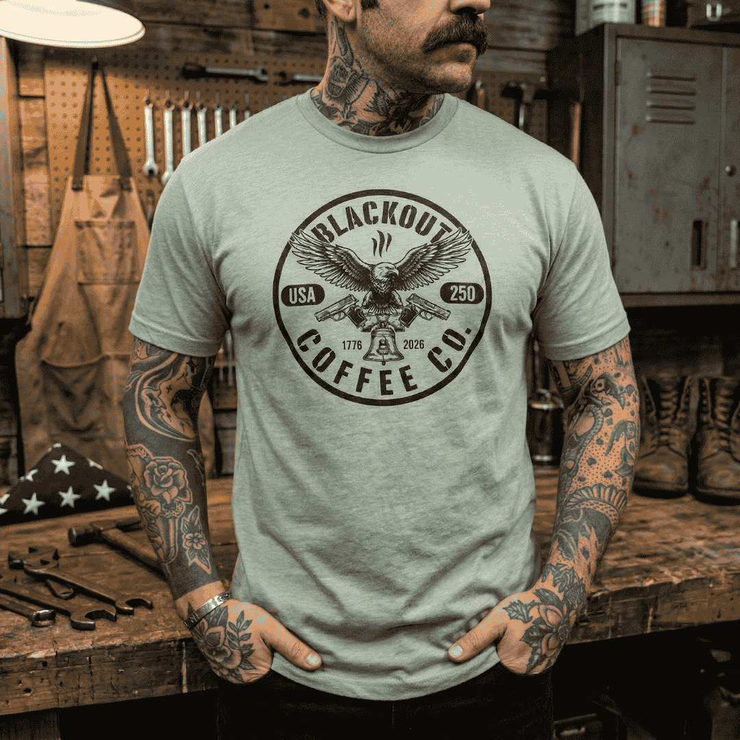 250th Anniversary Eagle T-Shirt – Blackout Coffee Co