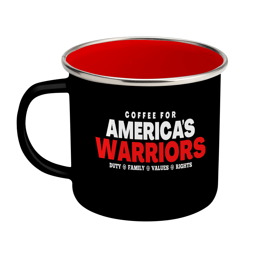 America's Warriors Enamel Steel Mug 12 oz