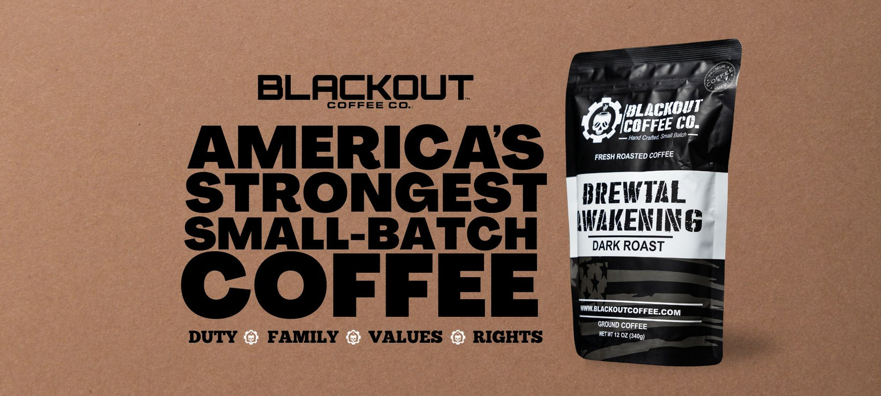 Blackout Coffee Co. — America's Strongest Small-Batch Coffee. Duty, Family, Values, Rights.