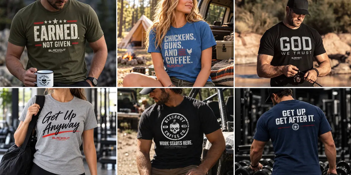 Blackout Coffee graphic t-shirts and apparel