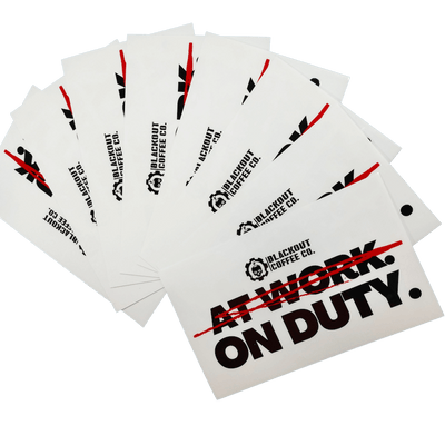 At Work On Duty Vinyl Decal stickers
