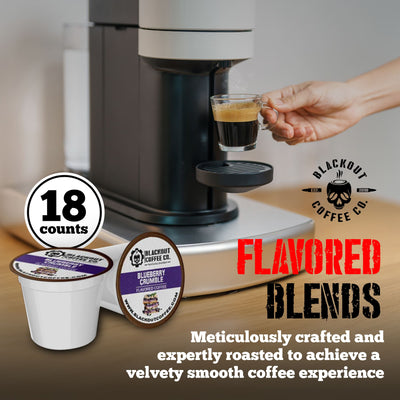 BLUEBERRY CRUMBLE FLAVORED  BLENDS COFFEE PODS 18CT