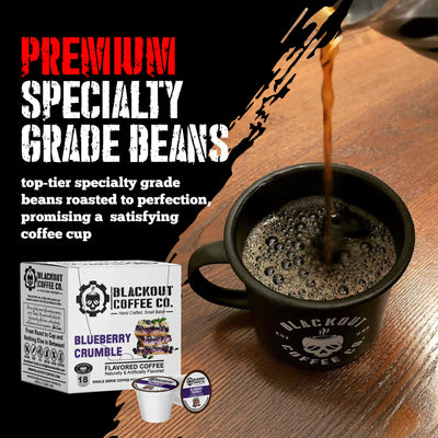 BLUEBERRY CRUMBLE FLAVORED COFFEE PODS 18CT WITH CUP
