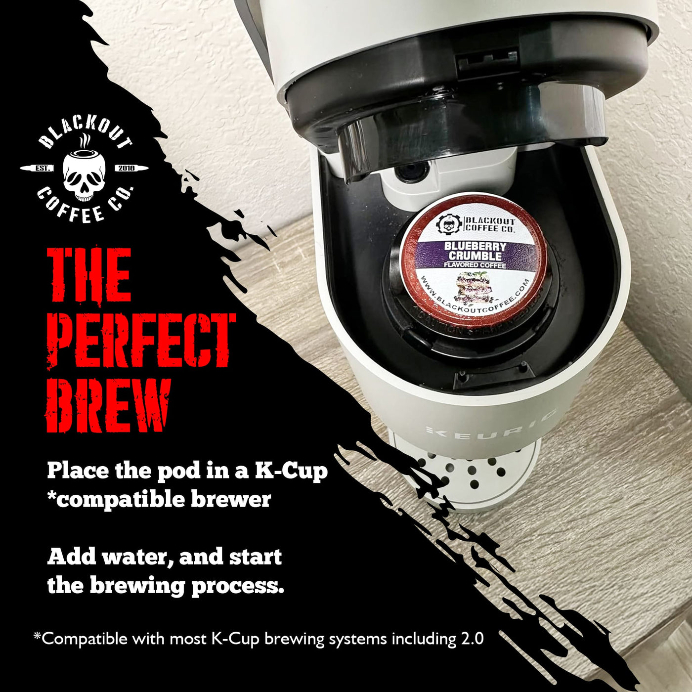 BLUEBERRY CRUMBLE FLAVORED COFFEE PODS 18CTk-CUPS

