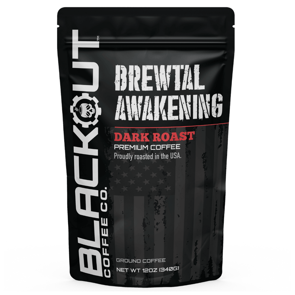 Brewtal Awakening Strongest Dark Roast Coffee by Blackout Coffee