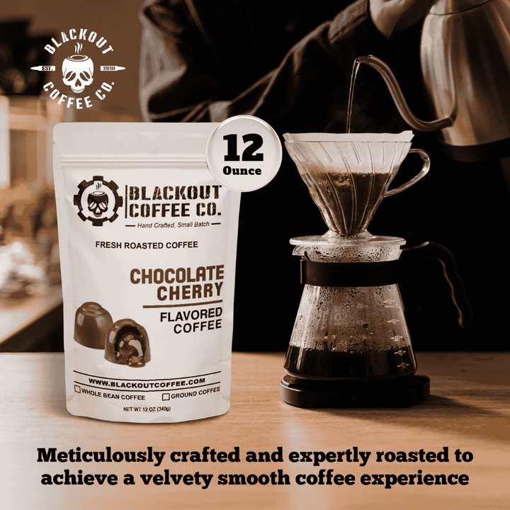 Blackout Coffee Chocolate Cherry Flavored Medium Roast - Freshly Roasted In The USA