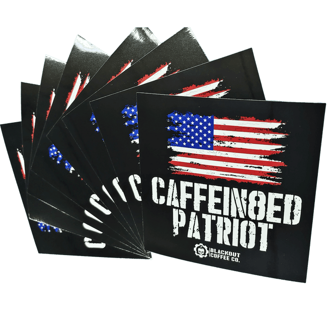 Caffein8ed Patriot Square Vinyl Decal