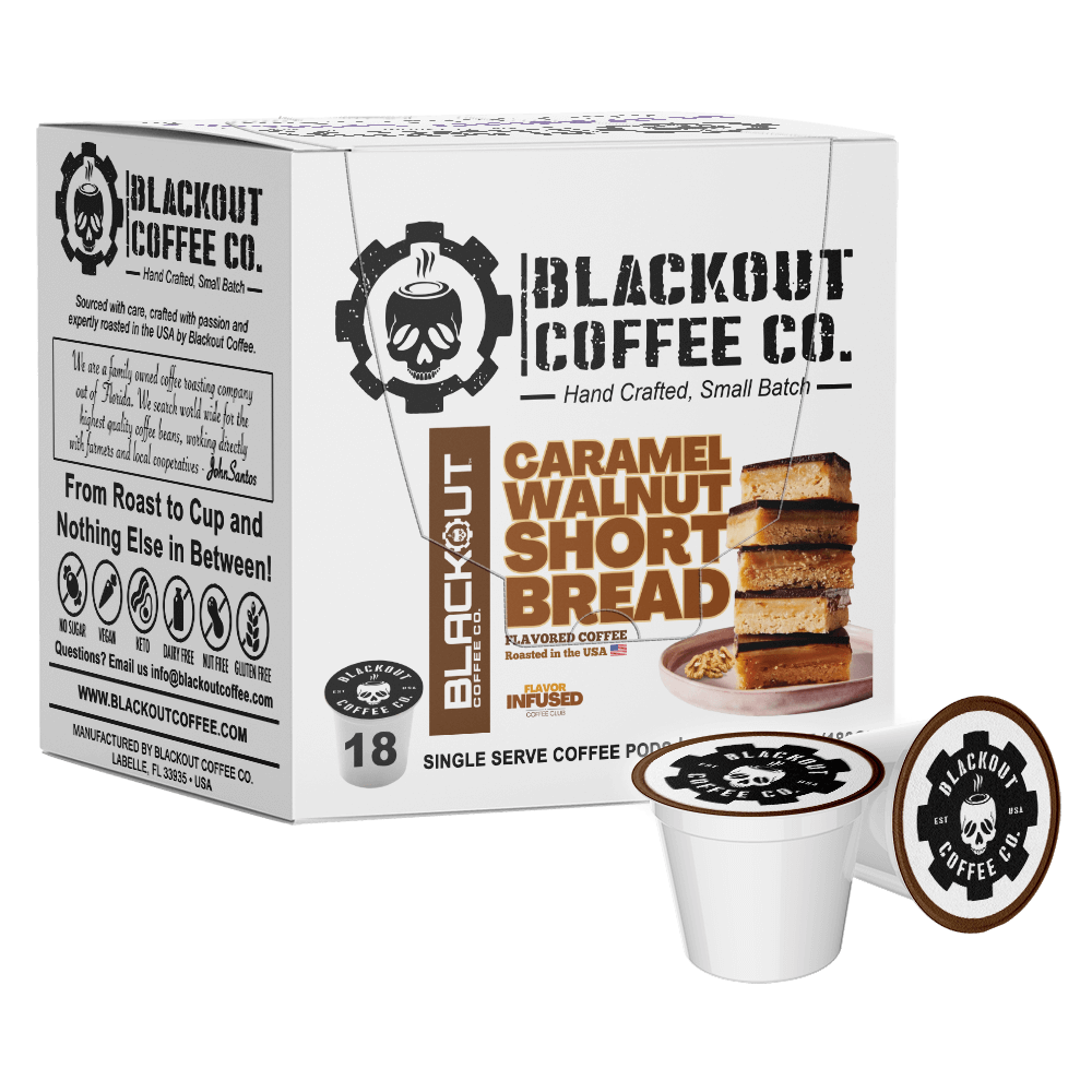 CARAMEL WALNUT SHORT BREAD FLAVORED COFFEE PODS 18CT