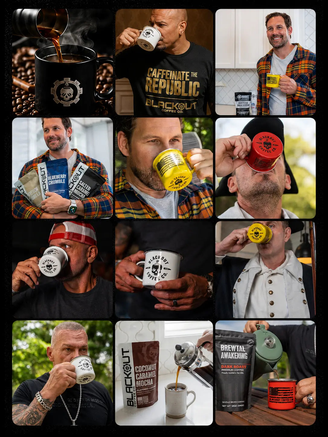 Blackout Coffee social proof collage