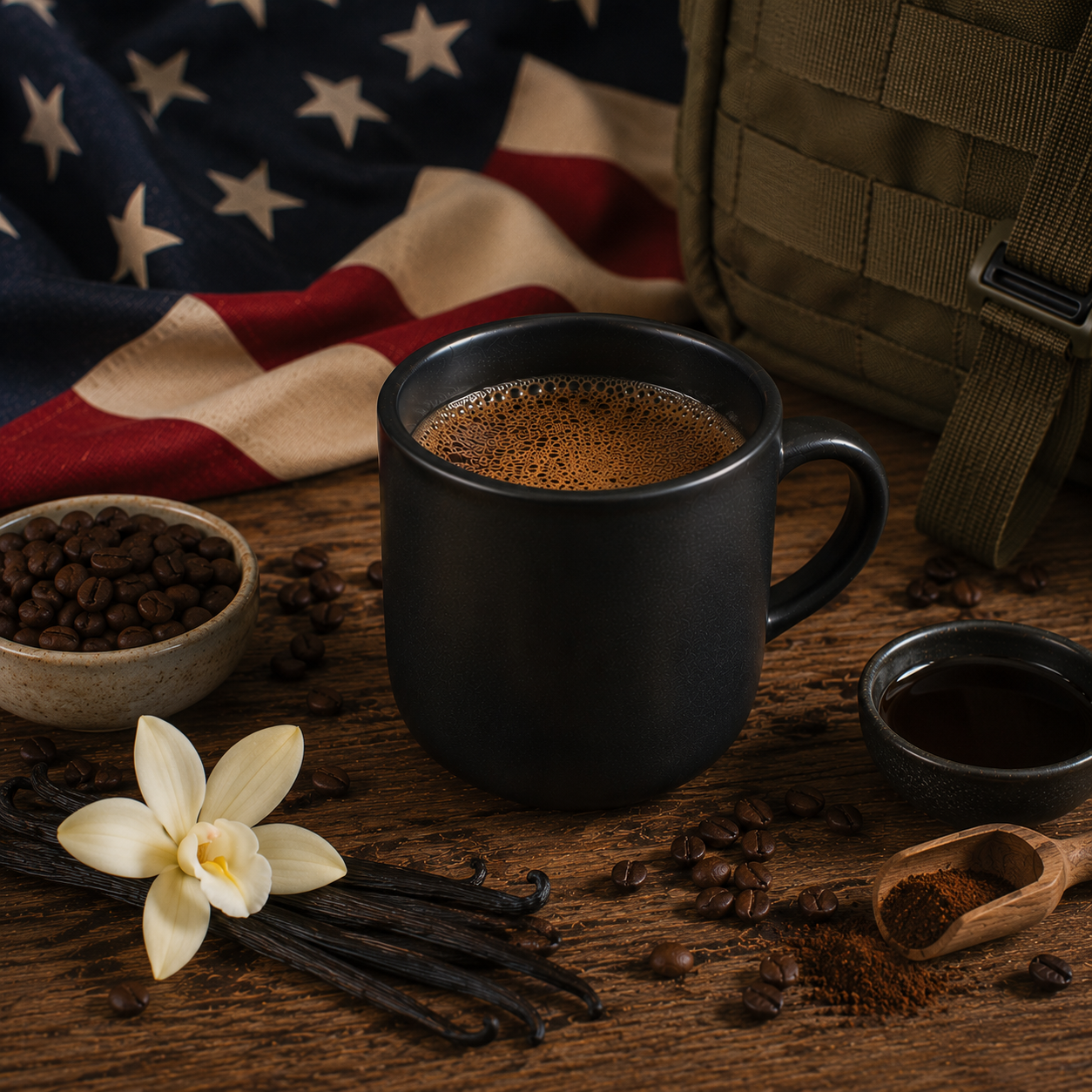 Fresh brewed premium blackout coffee