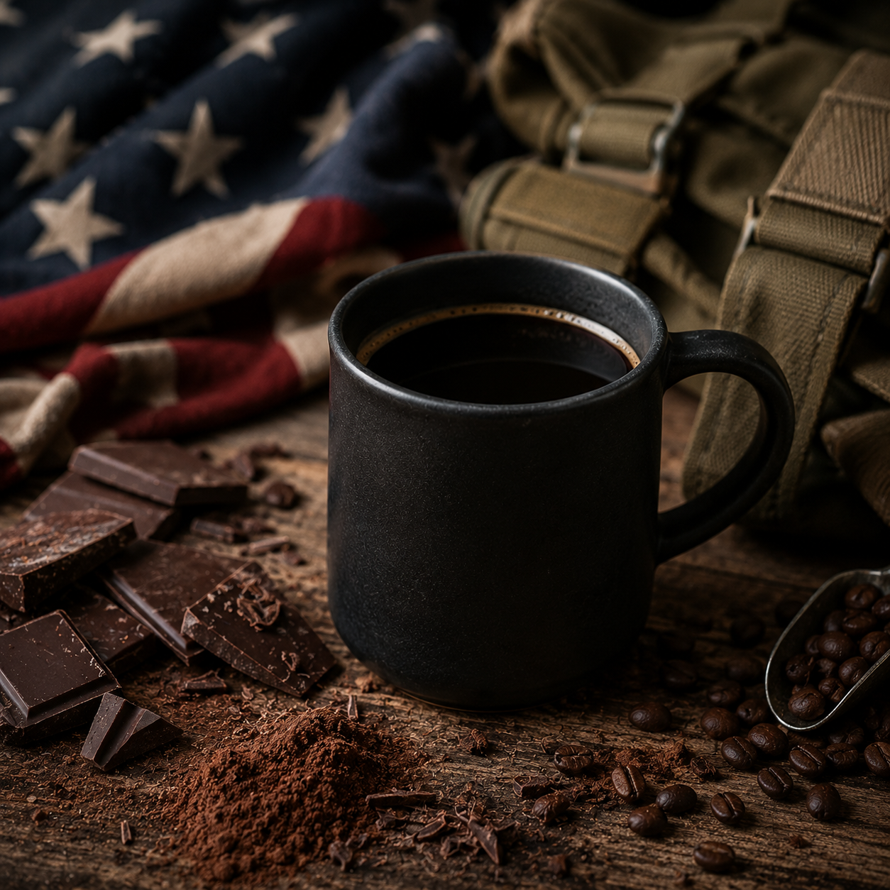 Fresh brewed premium blackout coffee
