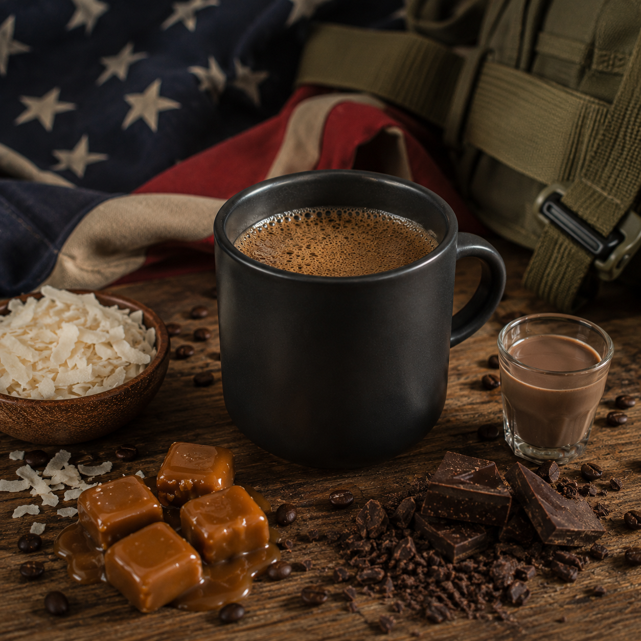Fresh brewed premium blackout coffee