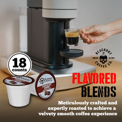 CHOCOLATE CHERRY FLAVORED COFFEE PODS 18CT