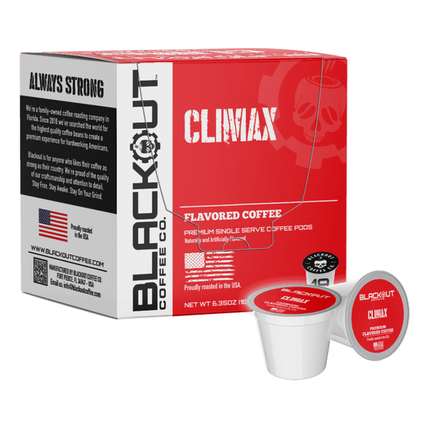 CLIMAX FLAVORED COFFEE PODS 18CT