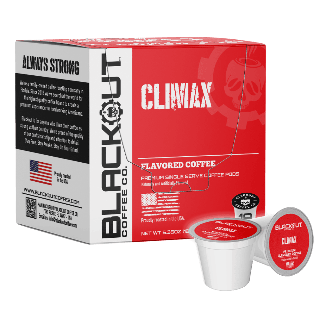 CLIMAX FLAVORED COFFEE PODS 18CT