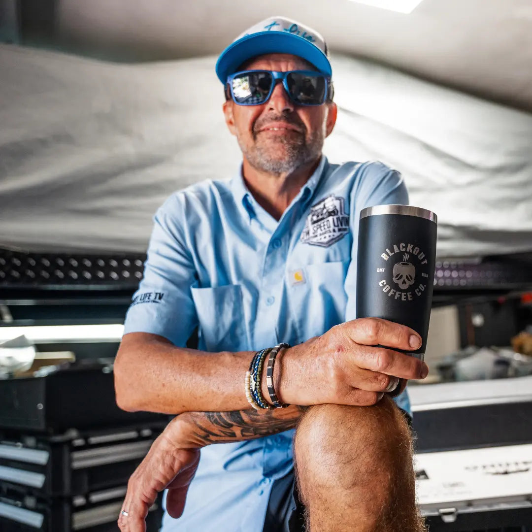 American family brewing Blackout Coffee in a home kitchen