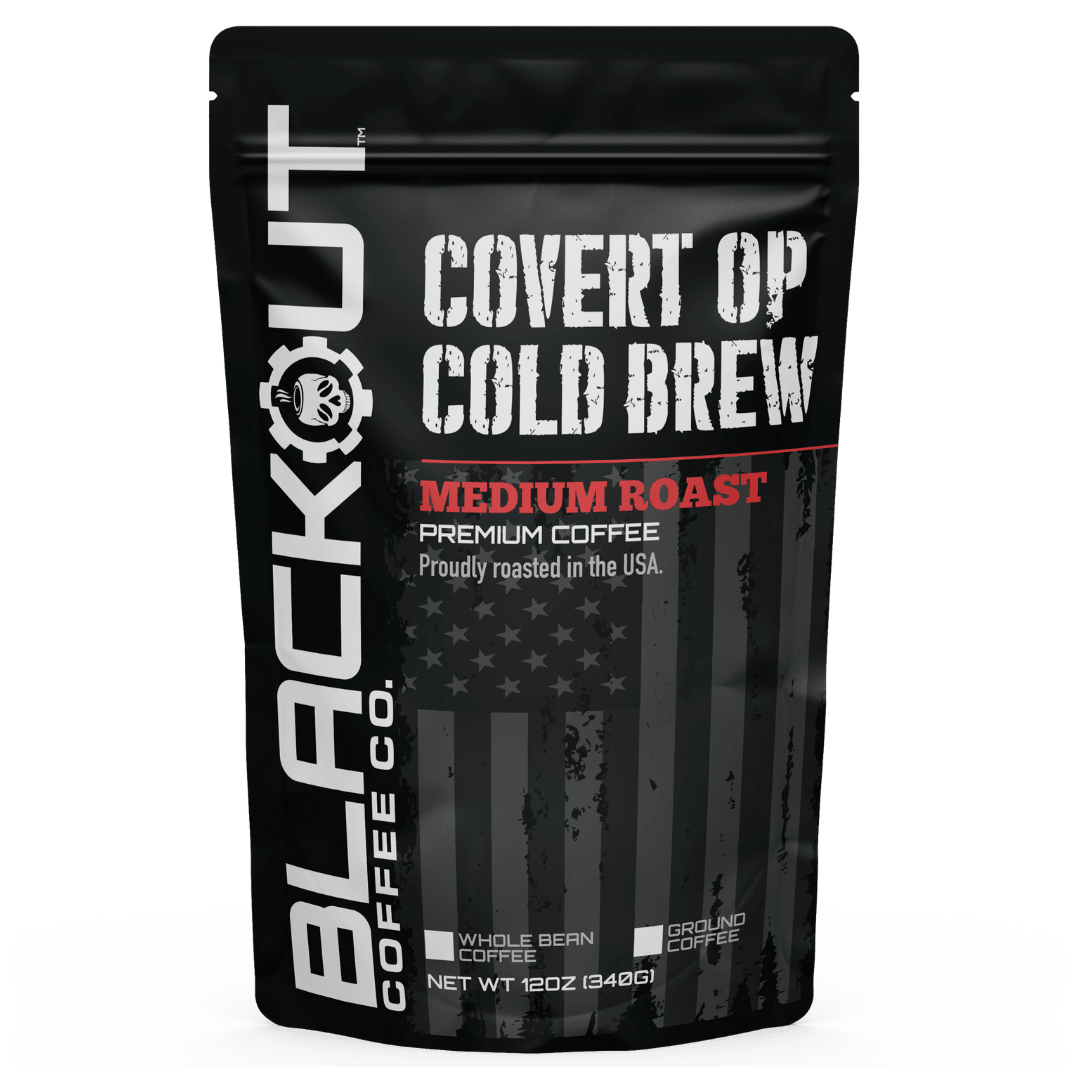 Covert OP Cold Brew Coffee Bag 12oz Blackout Coffee