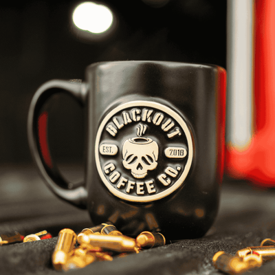coffee mug blackout coffee with bullets