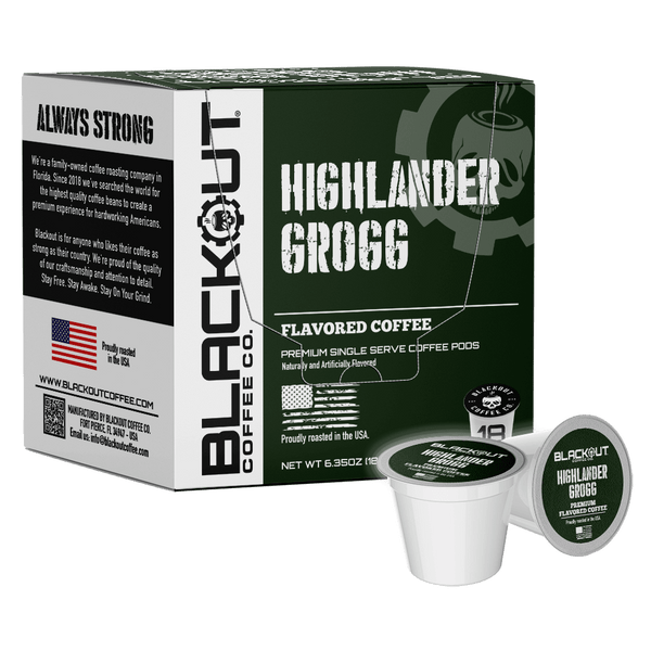 HIGHLANDER GROGG FLAVORED COFFEE PODS 18CT