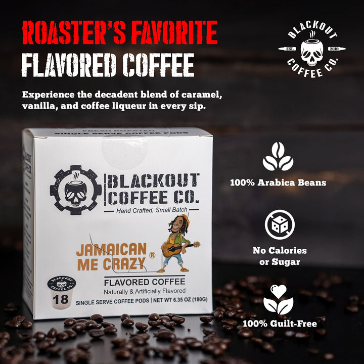 JAMAICAN ME CRAZY® FLAVORED COFFEE PODS 18CT – Blackout Coffee Co