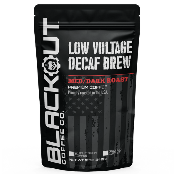 Low Voltage Decaf Coffee Bag 12oz Blackout Coffee