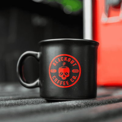 Midnight Camp Mug – 14oz USA Made on truck
