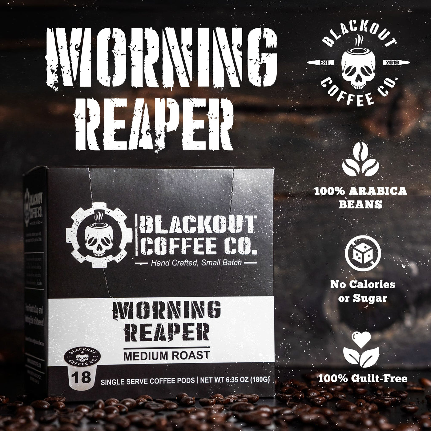 MORNING REAPER MEDIUM ROAST COFFEE PODS 18CT 100% arabica
