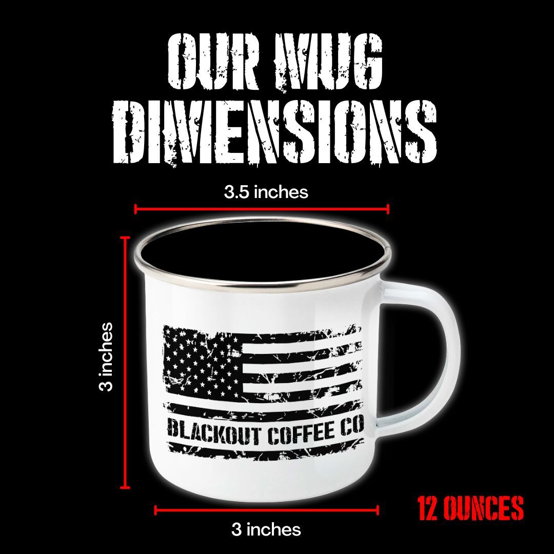 At WorkON DUTY Enamel Steel Mug 12 oz – Blackout Coffee Co