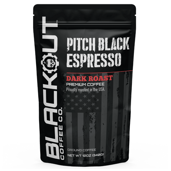 Pitch Black Espresso Coffee Bag 12oz Blackout Coffee