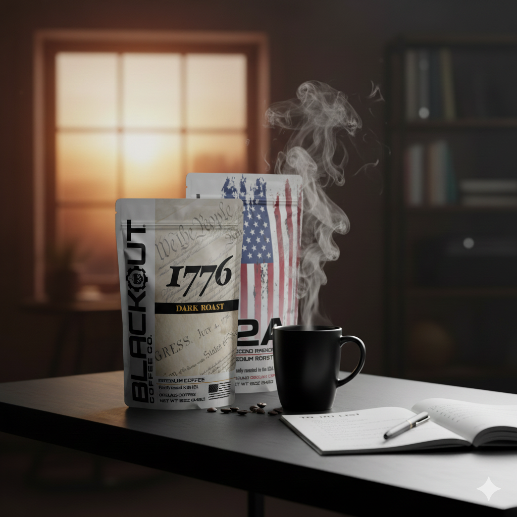 Fresh brewed premium blackout coffee