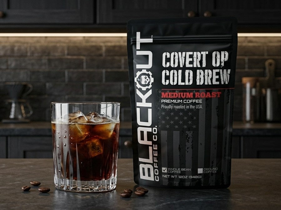 Fresh brewed premium blackout coffee