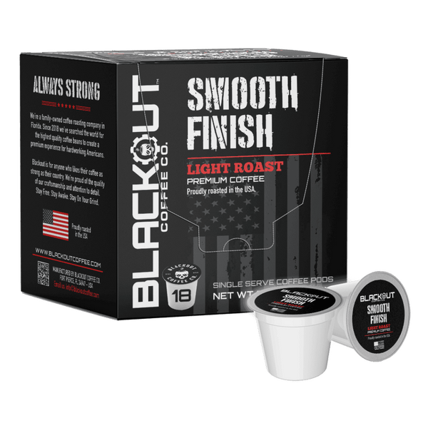 SMOOTH FINISH LIGHT ROAST COFFEE PODS 18CT