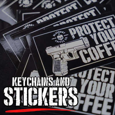 Blackout Coffee- Keychains and Stickers 