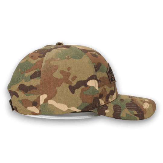 CAMO PATCH HAT WITH VELCRO CLOSURE side view

