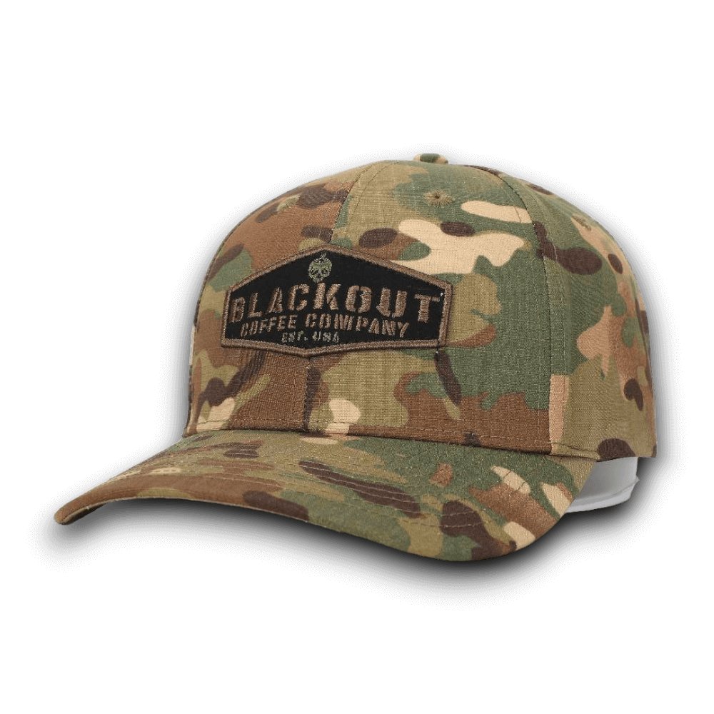 CAMO PATCH HAT WITH VELCRO CLOSURE