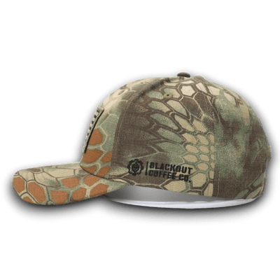 PYTHON GREEN CAMO HAT WITH AMERICAN FLAG PATCH