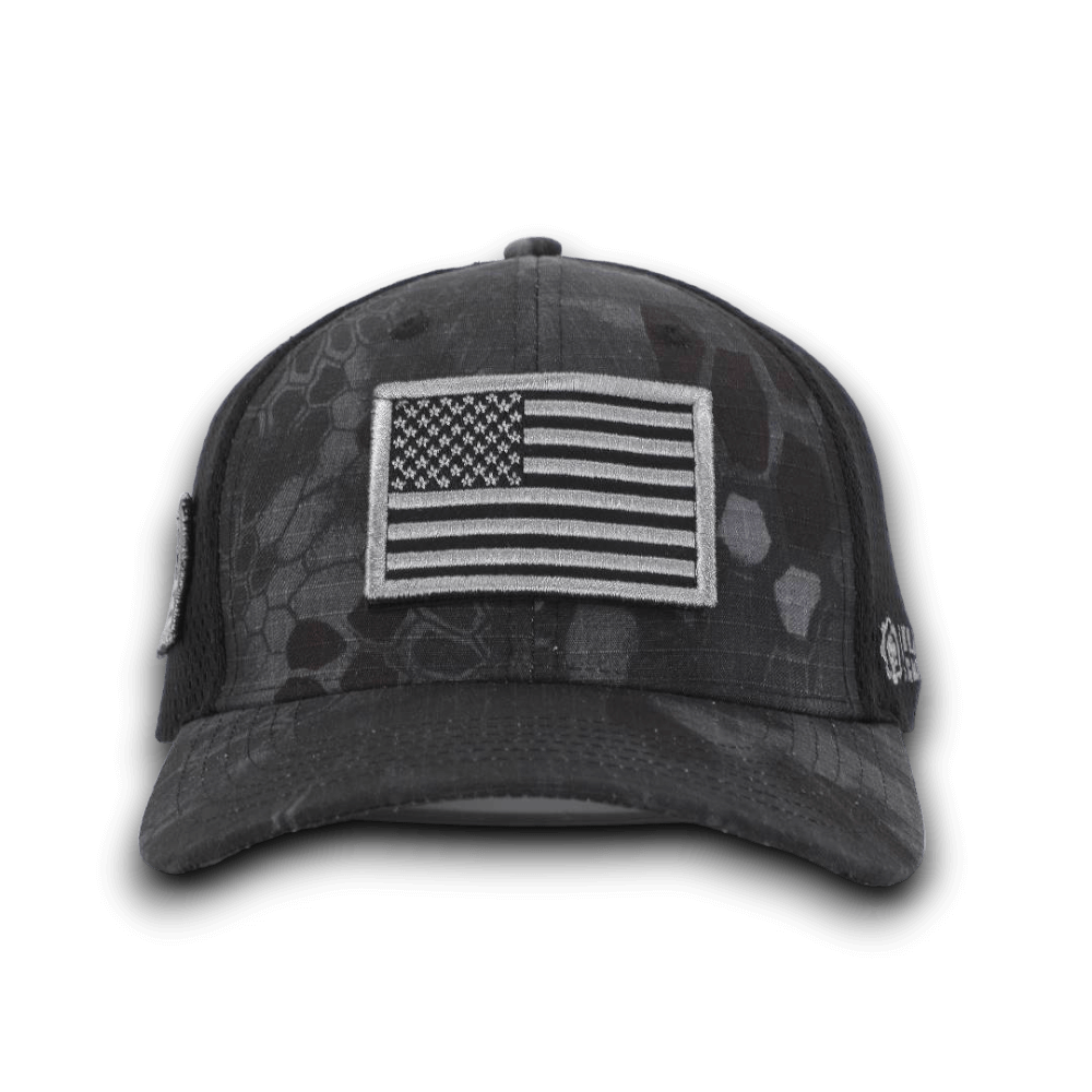 Black and 2024 white camo hat