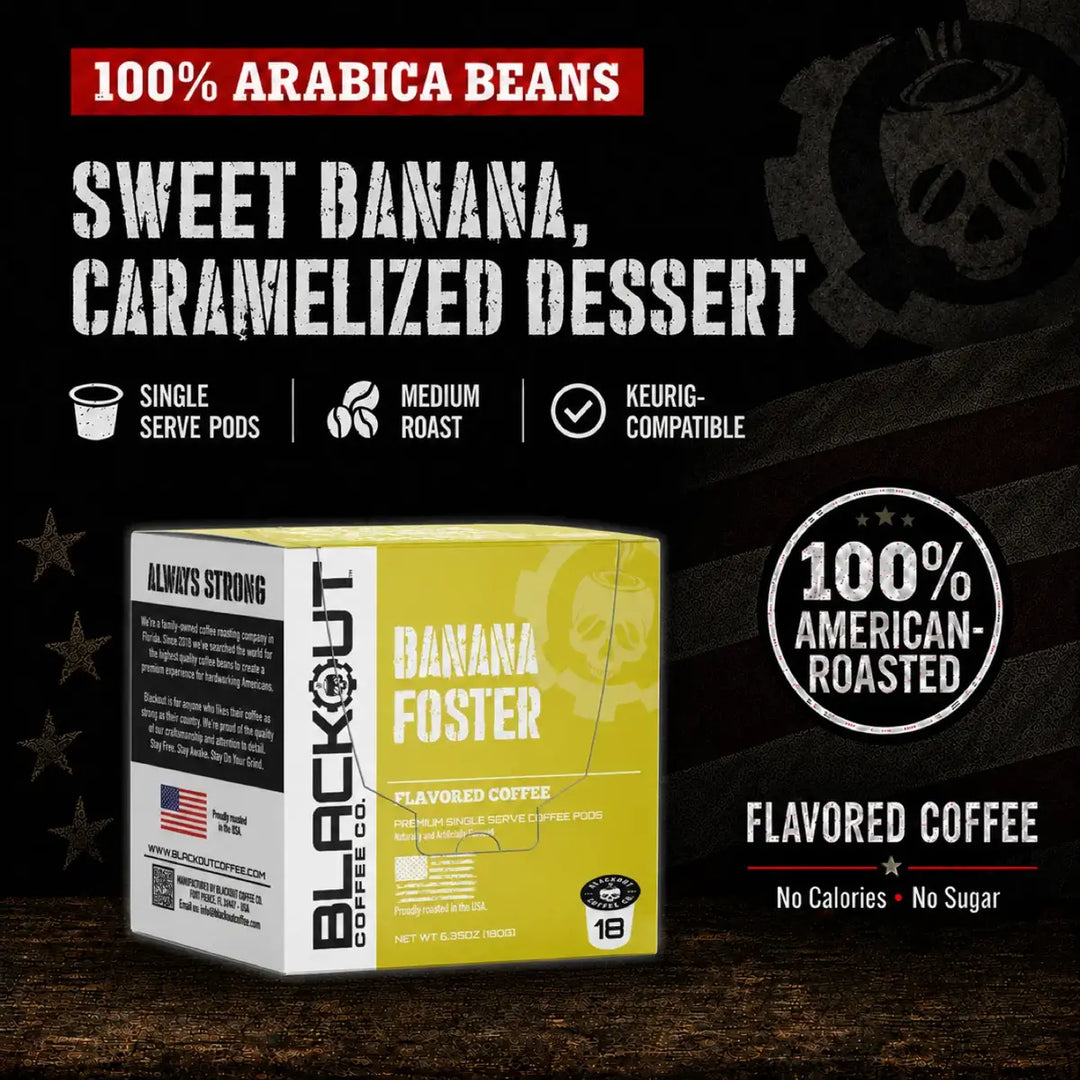 banana flavored coffee k cups BANANA FOSTER FLAVORED Coffee PODS 18CT