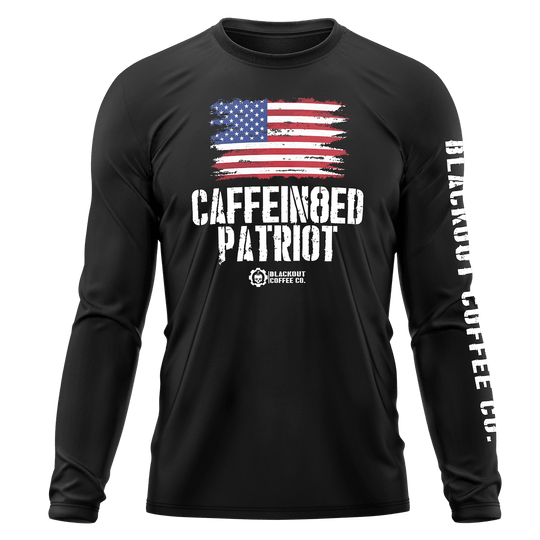 Caffein8ed Patriot Black Cooling Performance Long Sleeve Tee