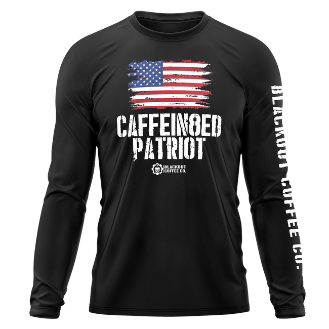 Caffein8ed Patriot Black Cooling Performance Long Sleeve Tee