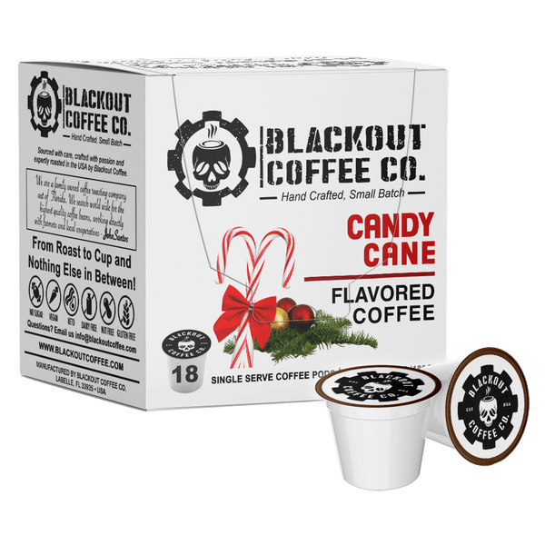 CANDY CANE FLAVORED COFFEE PODS 18CT Blackout Coffee