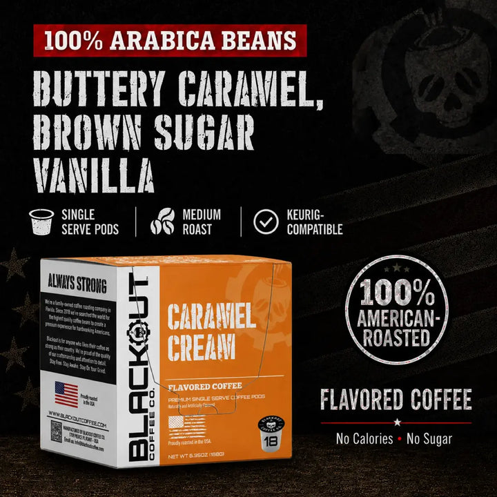 CARAMEL CREAM FLAVORED Coffee PODS 18CT