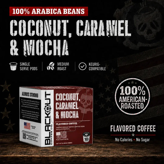 COCONUT CARAMEL MOCHA FLAVORED COFFEE PODS 18CT
