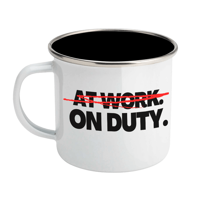 At WorkON DUTY Enamel Steel Mug 12 oz